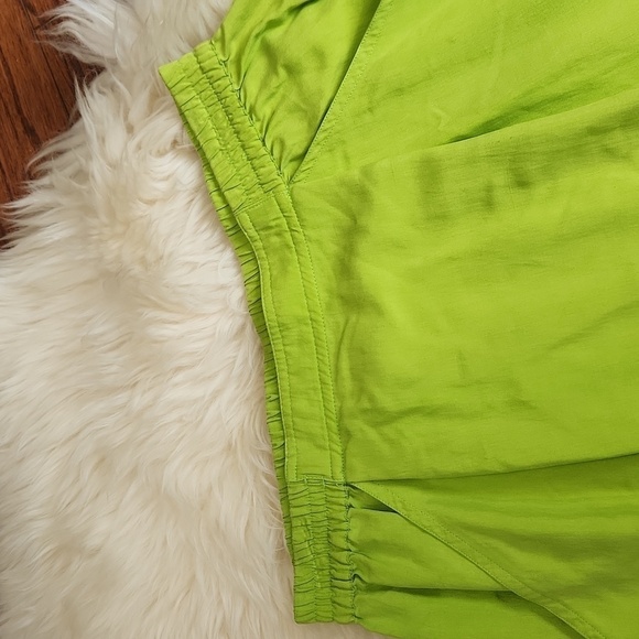 GO Silk Neon Green Silk Pencil Skirt - Picture 2 of 5